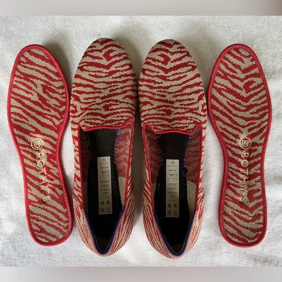 Rothy’s Red Zebra Loafers, Size 7.5, VGUC - Picture 3 of 9